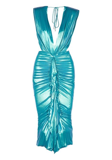 Abito midi con scollo profondo in blu - donna ALEXANDRE VAUTHIER | 241DR2063TRQUS